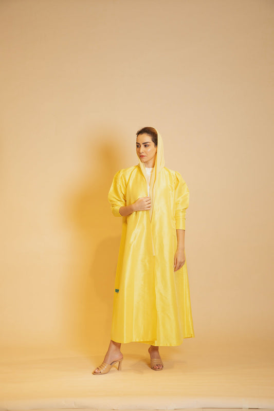 Sunflower Bloom Raw Silk Abaya